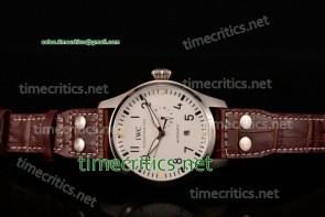 IWC TriIWC89065 Pilot's Watch White Dial Brown Leather Steel Watch