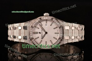 Audemars Piguet TriAP89222 Royal Oak Lady 33mm White Dial Diamonds/Steel Watch (EF)
