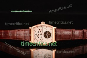 Vacheron Constantin TriVC89010 Malte Tourbillon Regulateur White Dial Brown Leather Rose Gold Watch