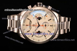 Tag Heuer TriTAG89050 Grand Carrera SLR Chronograph White Dial Full Steel Watch