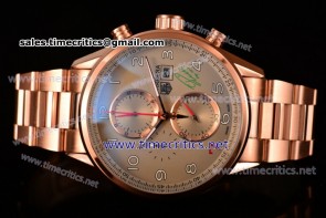 Tag Heuer TriTAG89055 Carrera Signature Chronograph Grey Dial Full Rose Gold Watch
