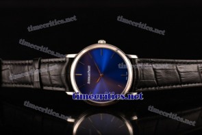 Audemars Piguet TriAP89243 Jules Audemars Blue Dial Black Leather Steel Watch