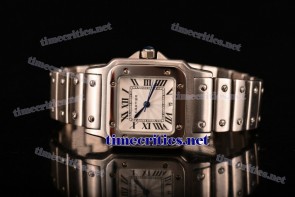 Cartier TriCAR89095 Santos De Cartier Galbee White Dial Full Steel Watch