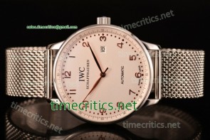 IWC TriIWC89073 Portugieser White Dial Rose Gold Arabic Numeral Markers Full Steel Watch 