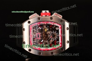 Richard Mille TriRM99066 RM005 FM Skeleton Dial Red Inner Bezel Black Rubber Steel Watch