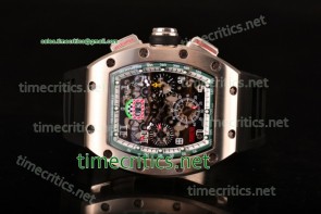 Richard Mille TriRM99067 RM005 FM Skeleton Dial Green Inner Bezel Black Rubber Steel Watch