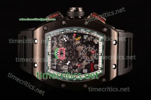 Richard Mille TriRM99071 RM005 FM Skeleton Dial Green Inner Bezel Black Rubber PVD Watch
