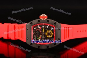 Richard Mille TriRM99077 Jean Todt Limited Edition RM 036 Skeleton Dial Red Inner Bezel Red Rubber Carbon Fiber Watch