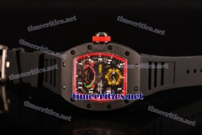 Richard Mille TriRM99078 Jean Todt Limited Edition RM 036 Skeleton Dial Red Inner Bezel Black Rubber Carbon Fiber Watch