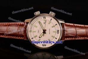 IWC TriIWC89088 Aquatimer Vintage 1967 White Dial Brown Leather Steel Watch