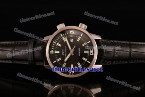 IWC TriIWC89090 Aquatimer Vintage 1967 Black Dial Black Leather Steel Watch