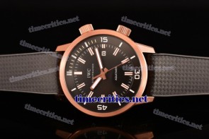 IWC TriIWC89092 Aquatimer Vintage 1967 Black Dial Black Rubber Rose Gold Watch