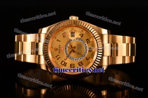 Rolex TriROX89281 Sky-Dweller Gold Dial Full Yellow Gold Watch