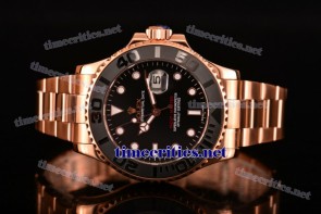 Rolex TriROX89292 Yacht-Master Black Dial Dot Markers Rose Gold Watch