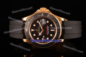 Rolex TriROX89293 Yacht-Master Black Dial Black Rubber Yellow Gold Watch