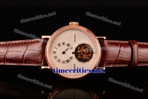 Breguet TriBE99013 Grand Complication Tourbillon White Dial Brown Leather Rose Gold Watch