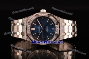 Audemars Piguet TriAP89258 Royal Oak 41MM Blue Dial Steel/Diamonds Watch (EF)