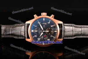 IWC TriIWC89098 Pilot s Watch Chronograph Black Dial Black Leather Steel Watch 1:1 Original
