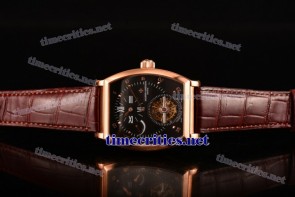 Vacheron Constantin TriVC89022 Malte Tourbillon Regulateur Black Dial Brown Alligator Leather Rose Gold Watch (TF)