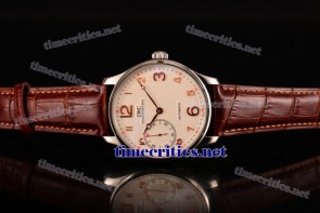 IWC TriIWC89108 Portugieser Hand-Wound White Dial Rose Gold Markers Steel Watch