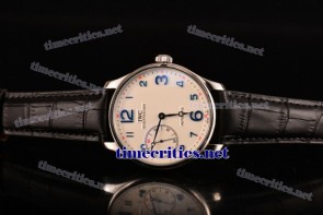 IWC TriIWC89109 Portugieser Hand-Wound White Dial Blue Markers Steel Watch