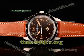 Bell&Ross TriBER268 Vintage Falcons Limited Edition BR 123 Brown Dial Brown Leather Steel Watch