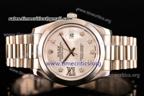 Rolex TriROX89295 Datejust II White Dial Diamonds Markers Full Steel Watch