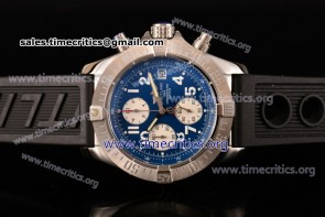 Breitling TriBRL89099 Avenger Seawolf Chronogrpah Blue Dial Black Rubber Steel Watch