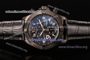 Breitling TriBRL89105 Avenger Seawolf Chronogrpah Black Dial Black Leather PVD Watch