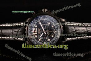 Breitling TriBRL89110 Chronospace  Black Dial Black Leather PVD Watch
