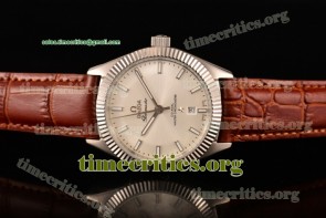 Omega TriOMG29109 Globemaster Co-Axial Master Chronometer White Dial Brown Leather Steel Watch
