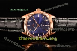 Omega TriOMG291109 Globemaster Co-Axial Master Chronometer Blue Dial Black Leather Rose Gold Watch