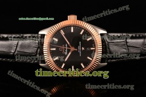 Omega TriOMG291111 Globemaster Co-Axial Master Chronometer Black Dial Black Leather Two Tone Watch