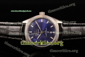 Omega TriOMG291112 Globemaster Co-Axial Master Chronometer Blue Dial Black Leather Steel Watch