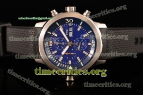IWC TriIWC89123 Aquatimer Chronograph Edition "Expedition Jacques-Yves Cousteau" Blue Dial Black Rubber Steel Watch