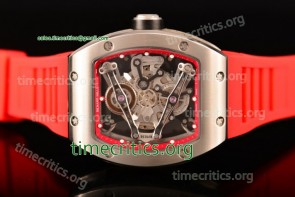 Richard Mille TriRM99110 RM 038 Skeleton Dial Red Inner Bezel Red Rubber Steel Watch