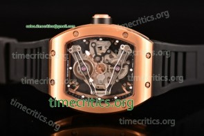Richard Mille TriRM99116 RM 038 Skeleton Dial Black Rubber Rose Gold Watch