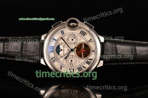 Cartier TriCAR89238 Ballon Bleu De Tourbillon White Dial Black Dial Steel Watch
