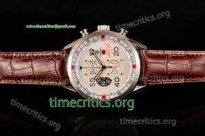 Tag Heuer TriTAG89059 Carrera Calibre 1887 50th Anniversary Limited Edition Chrono White Dial Steel Watch