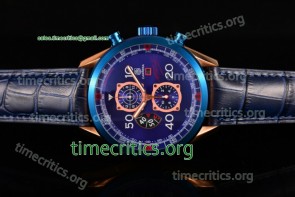 Tag Heuer TriTAG89064 Carrera Calibre 1887 50th Anniversary Limited Edition Chrono Blue Dial Two Tone Watch