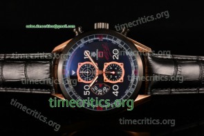 Tag Heuer TriTAG89066 Carrera Calibre 1887 50th Anniversary Limited Edition Chrono Black Dial Rose Gold Watch
