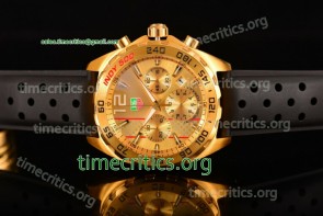 Tag Heuer TriTAG89072 Formula 1 Chrono Gold Dial Rubber Strap Yellow Gold Watch