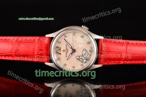 Vacheron Constantin TriVC89078 Metiers d'Art Pink MOP Dial Red Leather Steel Watch (YF)