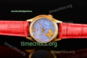 Vacheron Constantin TriVC89080 Metiers d'Art Blue MOP Dial Red Leather Yellow Gold Watch (YF)