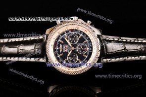 Breitling TriBRL89115 Bentley 6.75 Speed Chrono Black Dial Black Leather Steel Watch (GF)