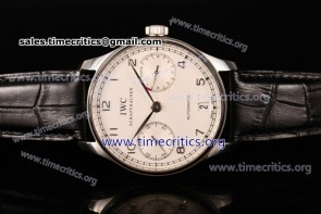 IWC TriIWC89133 Portuguese Automatic White Dial Black Leather Steel Watch (ZF)