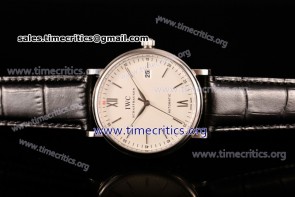 IWC TriIWC89138 Portofino Automatic White Dial Black Leather Steel Watch