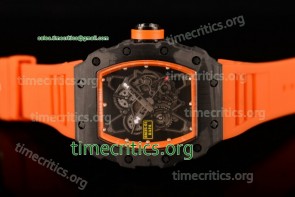 Richard Mille TriRM99119 RM35-01 Skeleton Dial Orange Inner Bezel Orange Rubber Carbon Fiber Watch (GF)