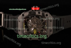 Richard Mille TriRM99120 RM35-01 Skeleton Dial Black Inner Bezel Black Rubber Carbon Fiber Watch (GF)