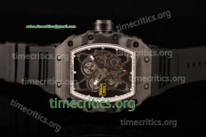Richard Mille TriRM99122 RM35-01 Skeleton Dial White Inner Bezel Black Rubber Carbon Fiber Watch (GF)
